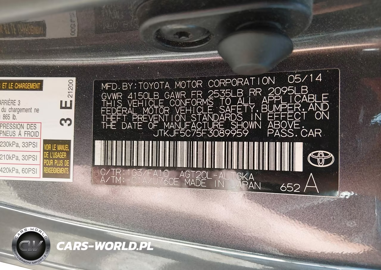 2015 Scion Tc VIN:JTKJF5C75F3089959 - 9