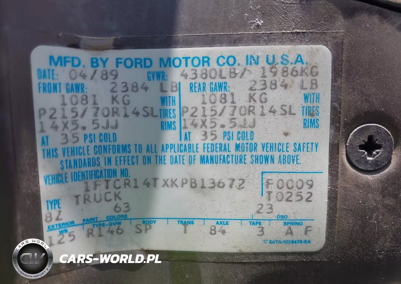 1989 Ford Ranger Super Cab VIN:1FTCR14TXKPB13672 - 9