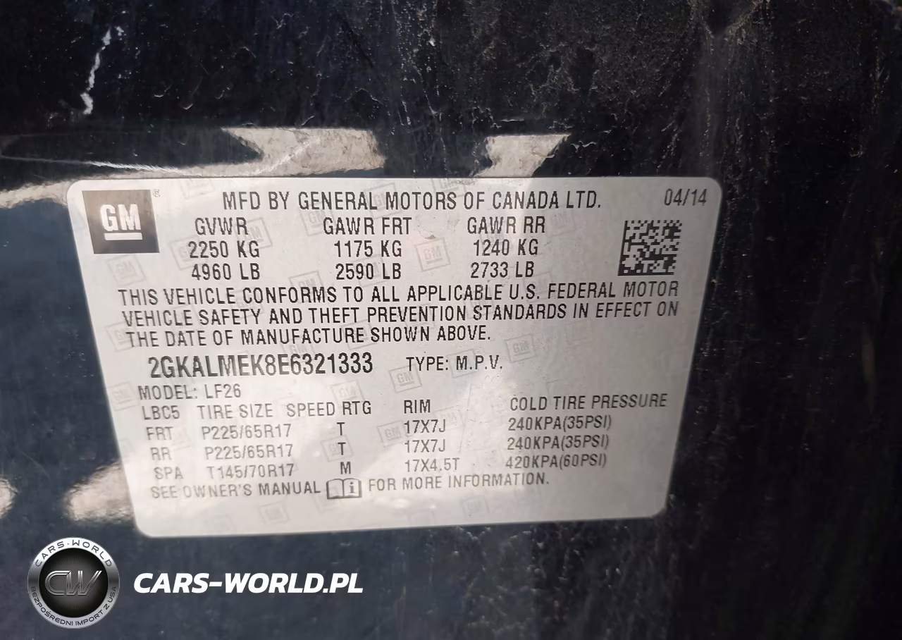 2014 GMC Terrain Sle-1 VIN:2GKALMEK8E6321333 - 9