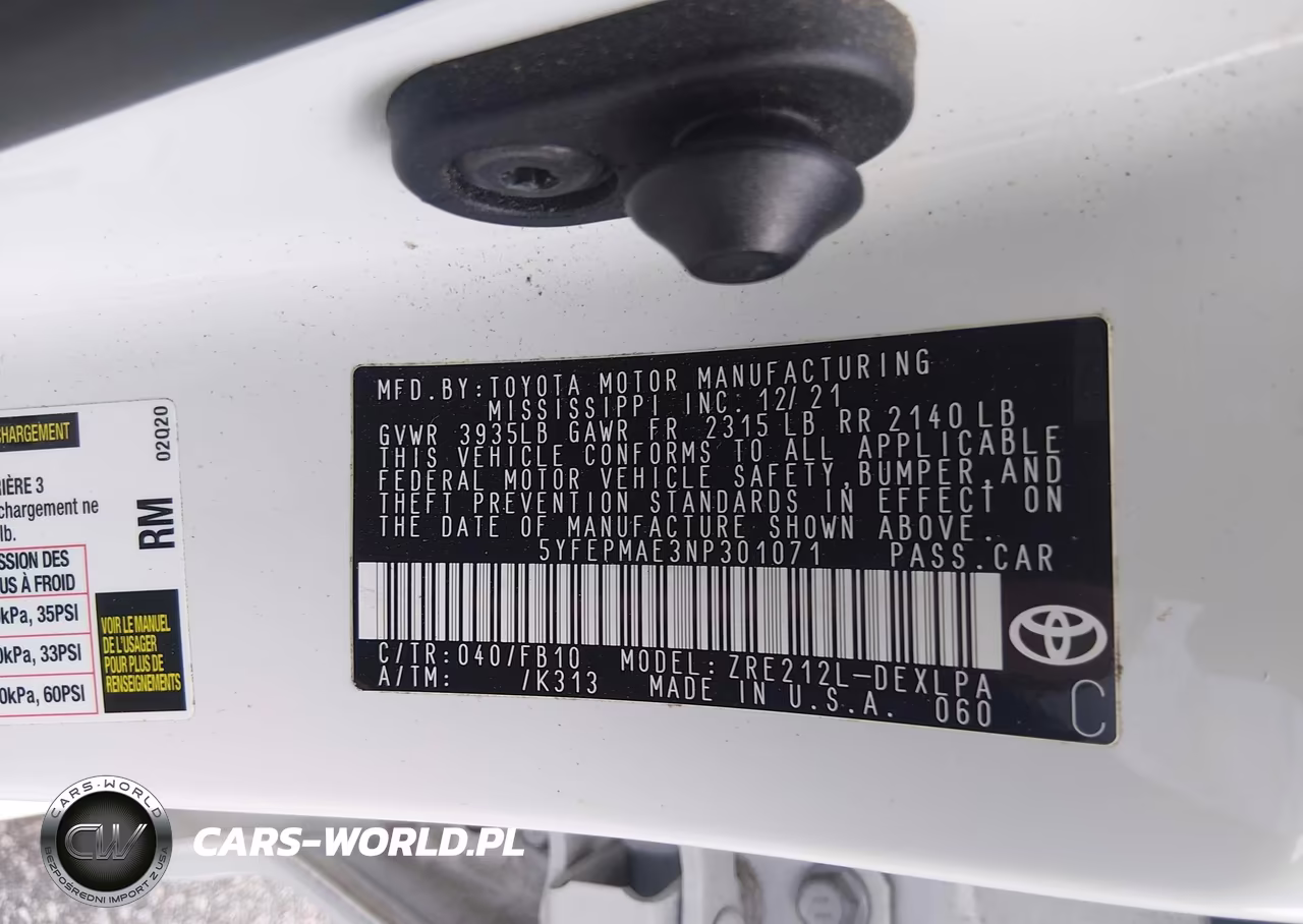 2022 Toyota Corolla Le VIN:5YFEPMAE3NP301071 - 9