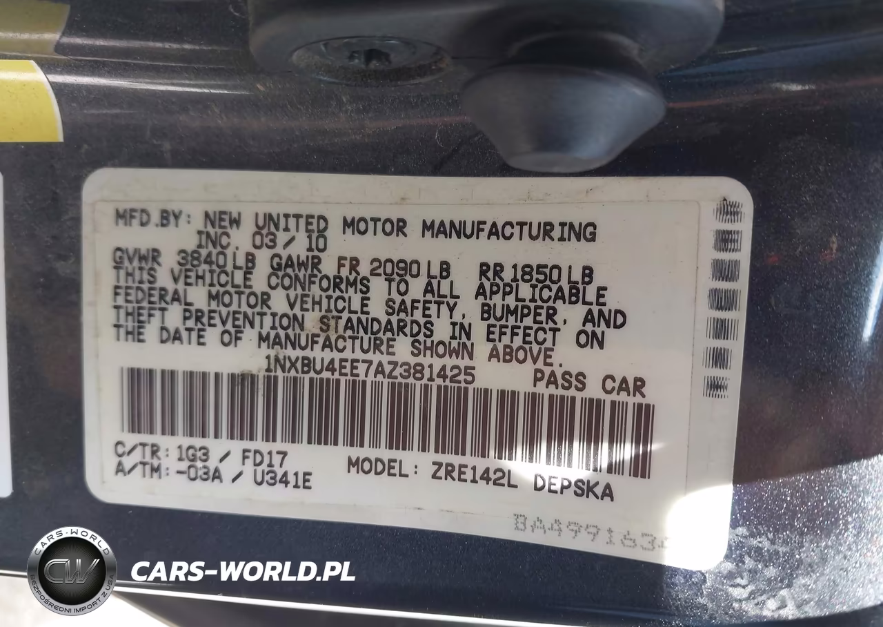 2010 Toyota Corolla Base VIN:1NXBU4EE7AZ381425 - 9