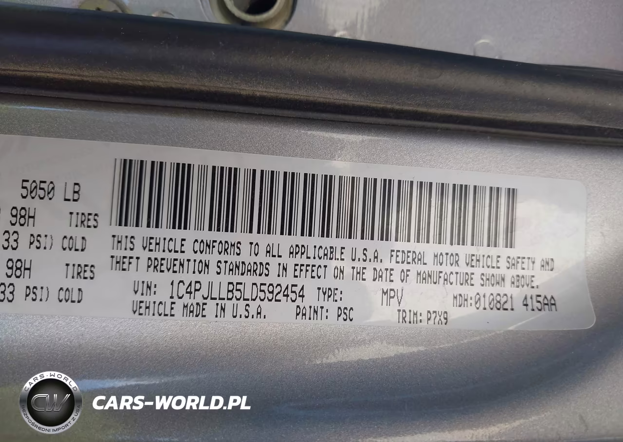 2020 Jeep Cherokee Altitude Fwd VIN:1C4PJLLB5LD592454 - 9