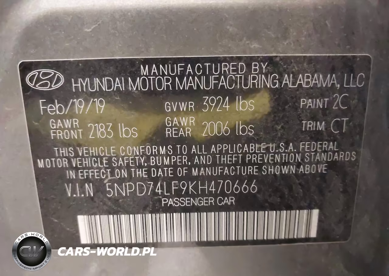 2019 Hyundai Elantra Se VIN:5NPD74LF9KH470666 - 9