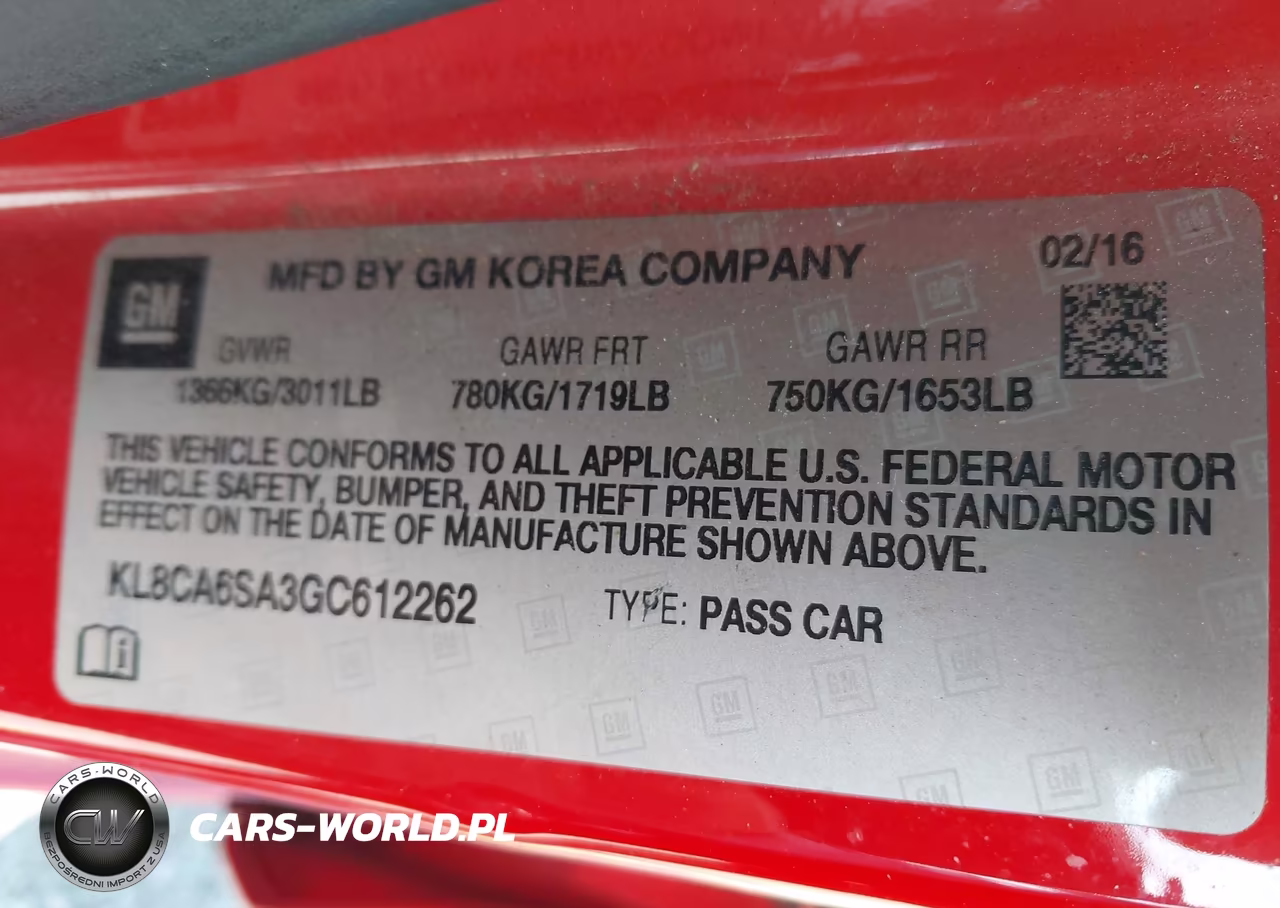 2016 Chevrolet Spark Ls Manual VIN:KL8CA6SA3GC612262 - 9
