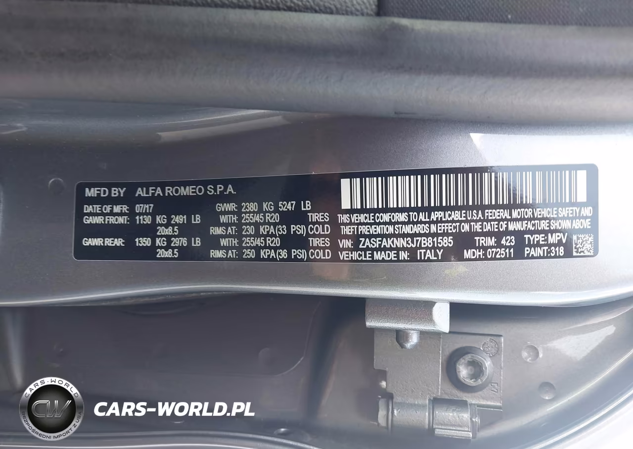 2018 Alfa Romeo Stelvio Ti Sport Awd VIN:ZASFAKNN3J7B81585 - 9