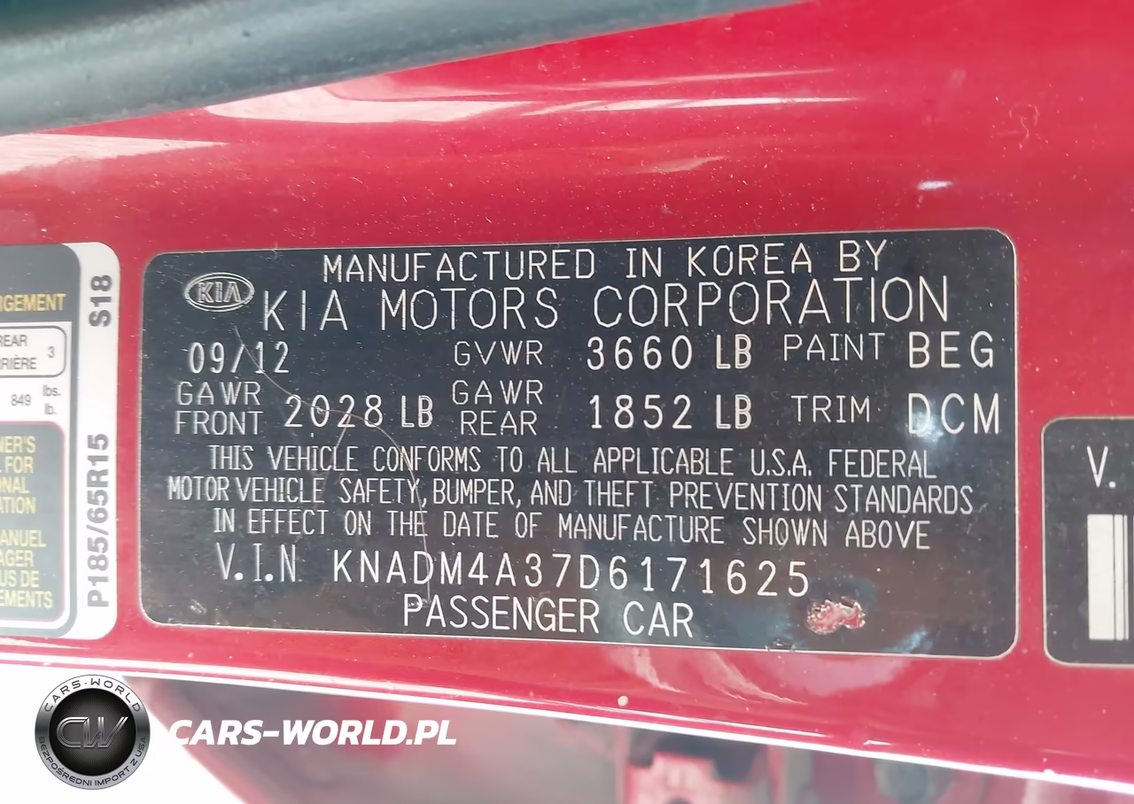 2013 Kia Rio Lx VIN:KNADM4A37D6171625 - 9