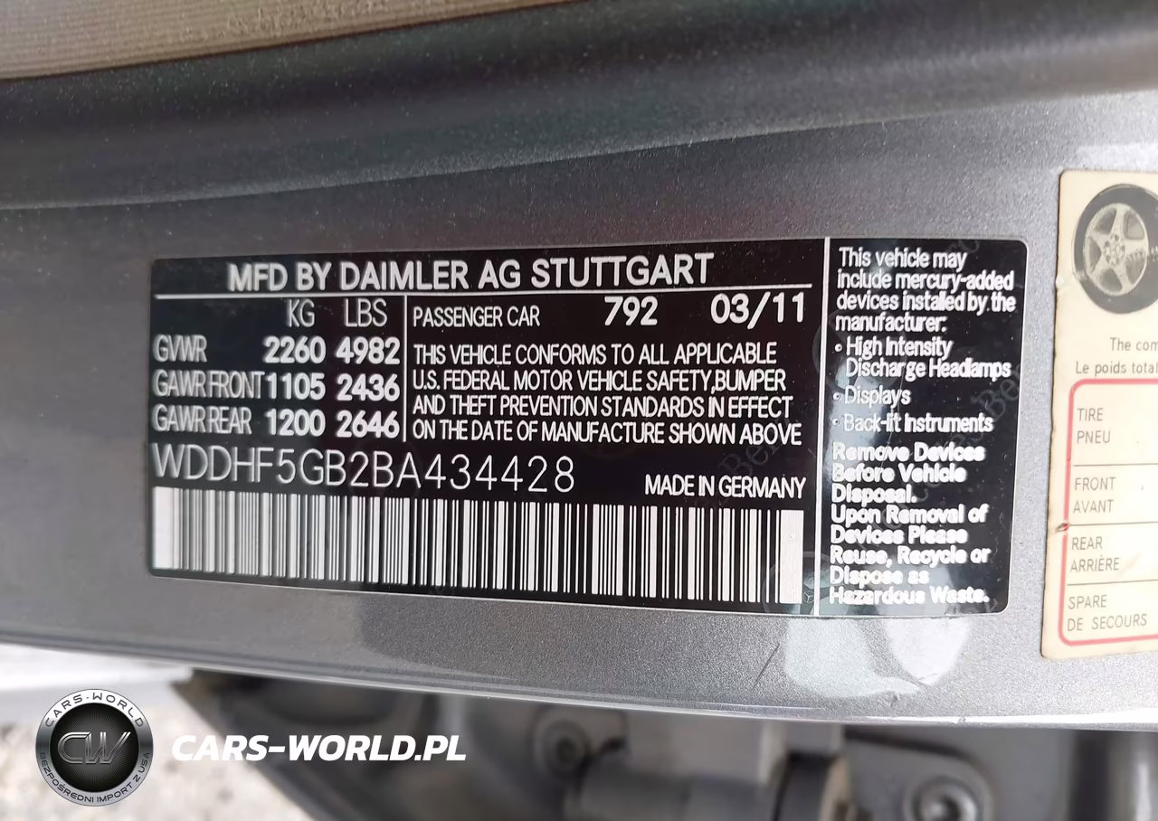 2011 Mercedes-Benz E 350 VIN:WDDHF5GB2BA434428 - 9