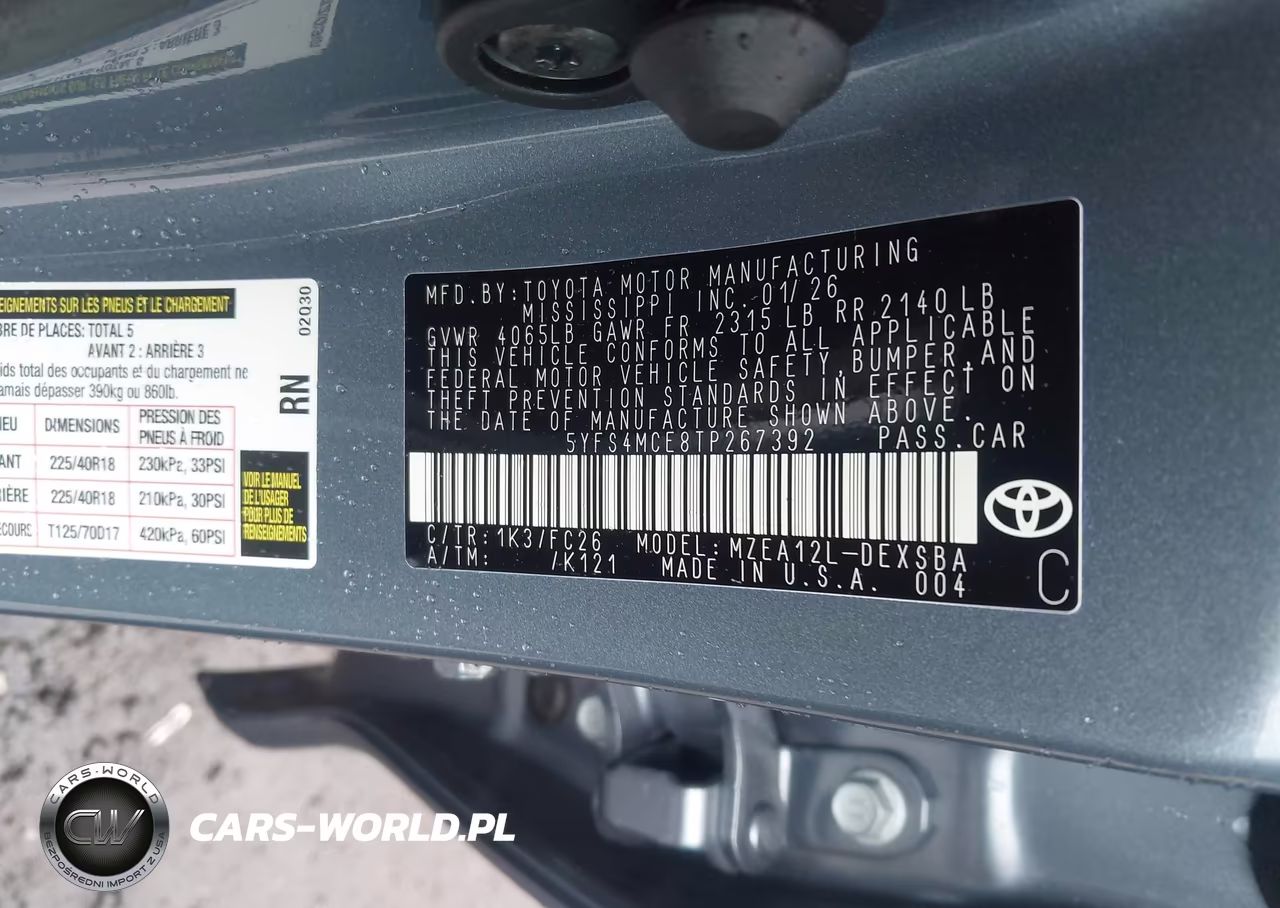 2026 Toyota Corolla Se VIN:5YFS4MCE8TP267392 - 9