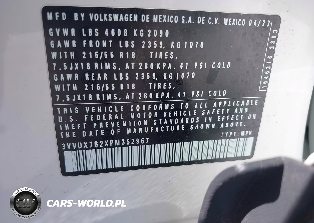 2023 Volkswagen Taos 1.5T Se VIN:3VVUX7B2XPM352967 - 9