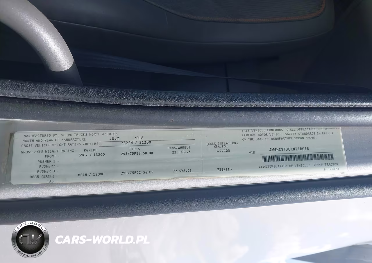 2019 Volvo Vnl VIN:4V4NC9TJ0KN218018 - 8