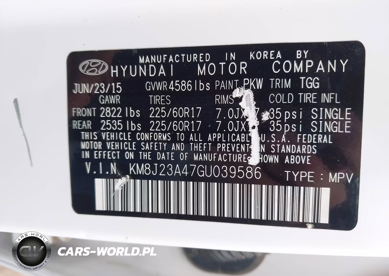 2016 Hyundai Tucson Se VIN:KM8J23A47GU039586 - 9