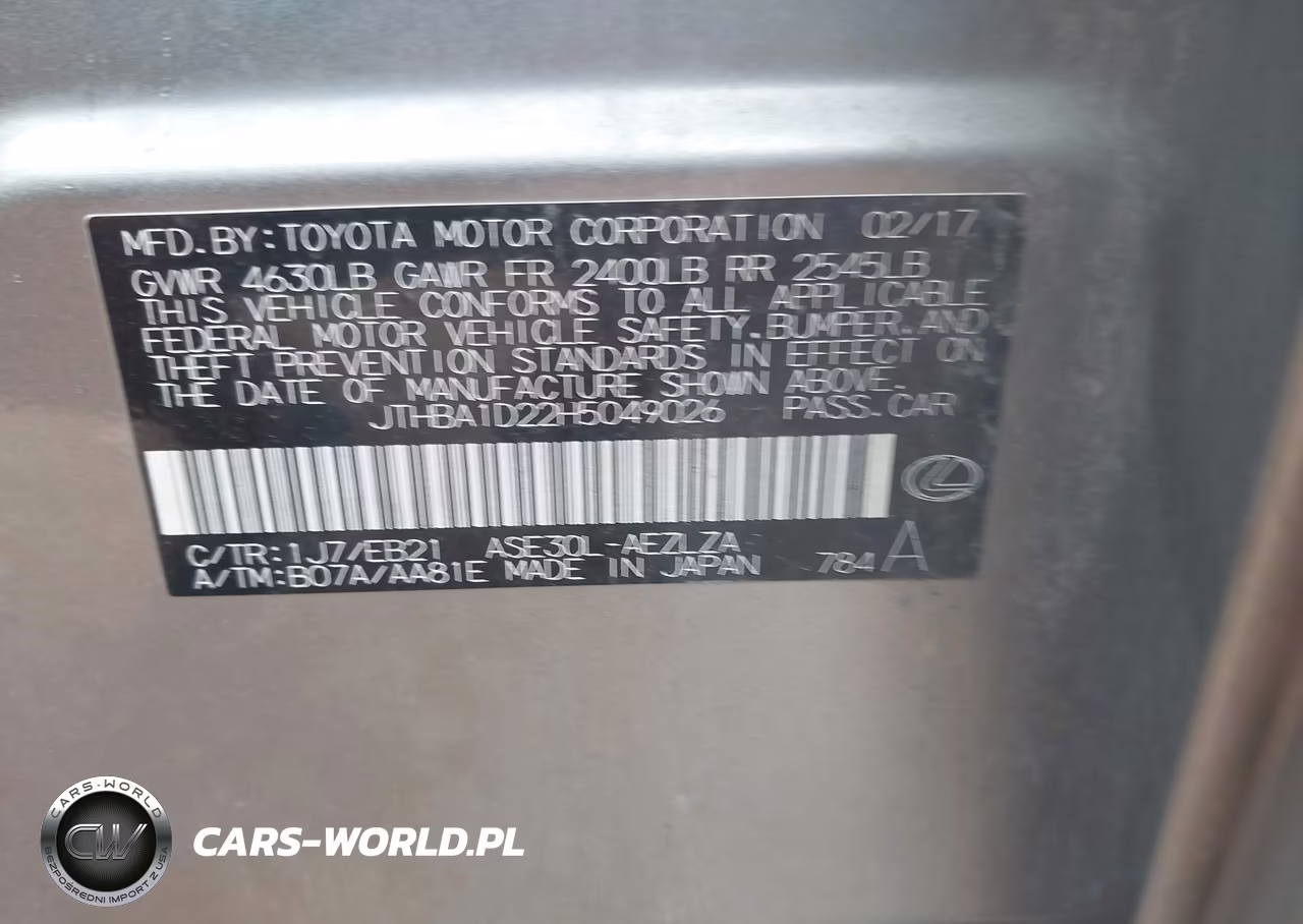 2017 Lexus Is 200T VIN:JTHBA1D22H5049026 - 9
