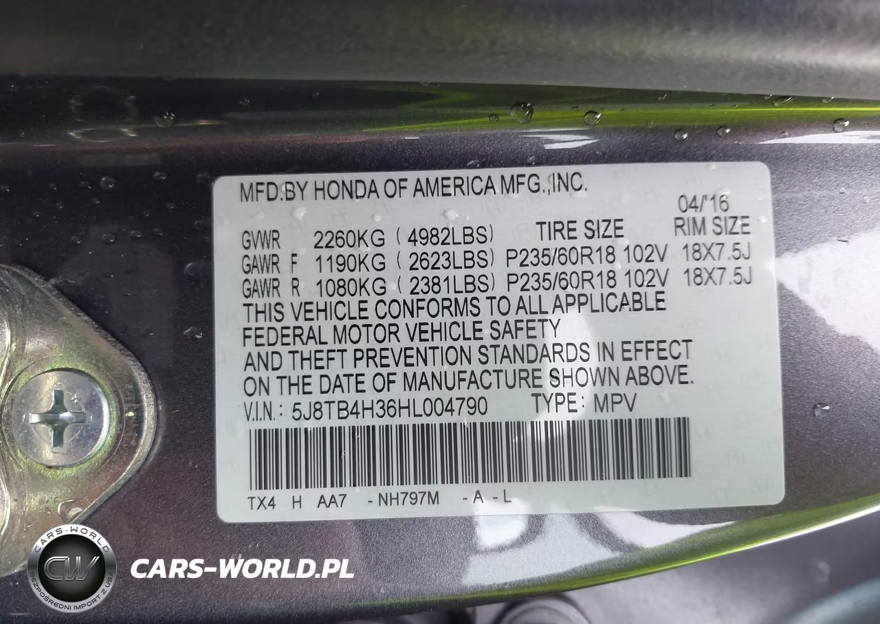 2017 Acura Rdx Acurawatch Plus Package VIN:5J8TB4H36HL004790 - 9