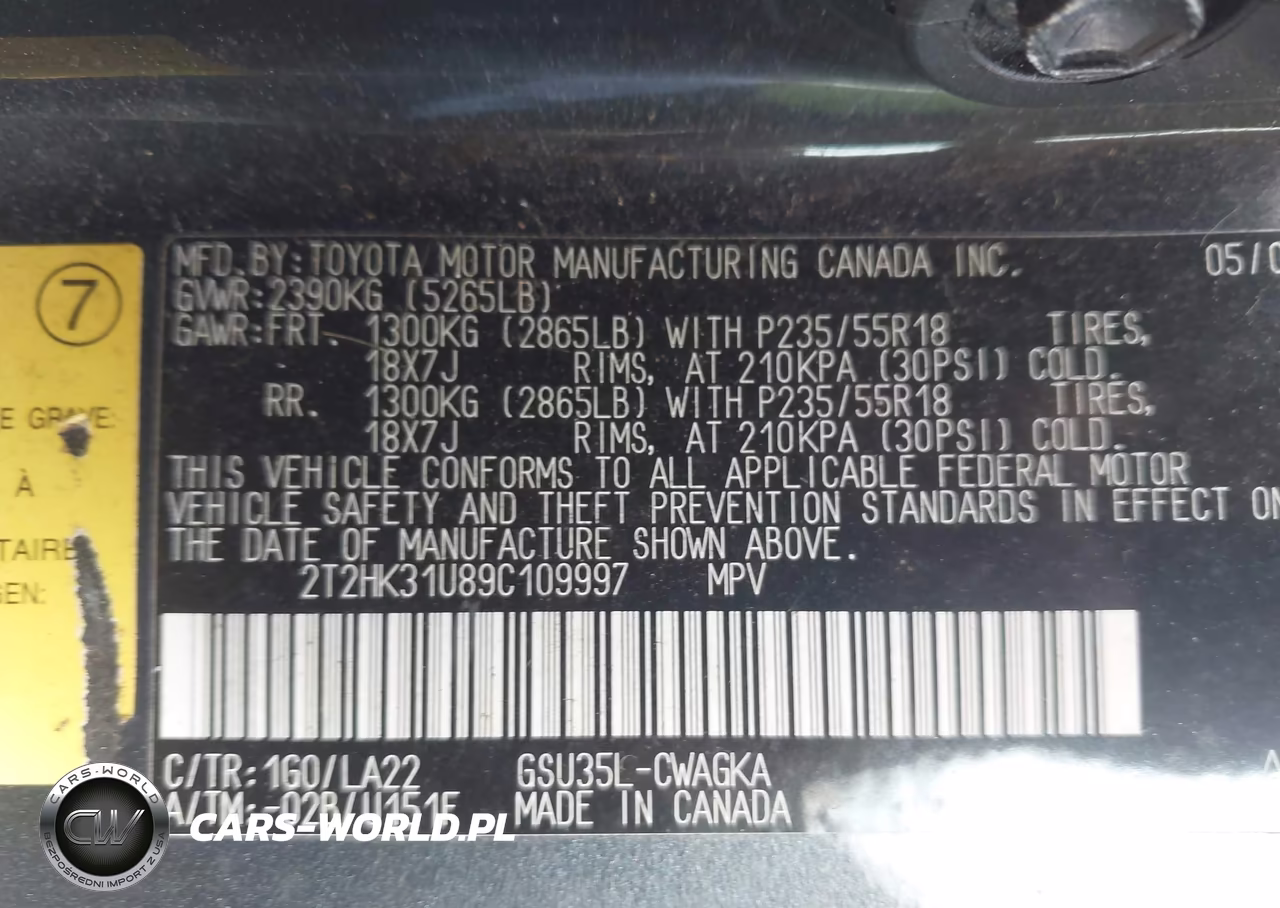 2009 Lexus Rx 350 VIN:2T2HK31U89C109997 - 9