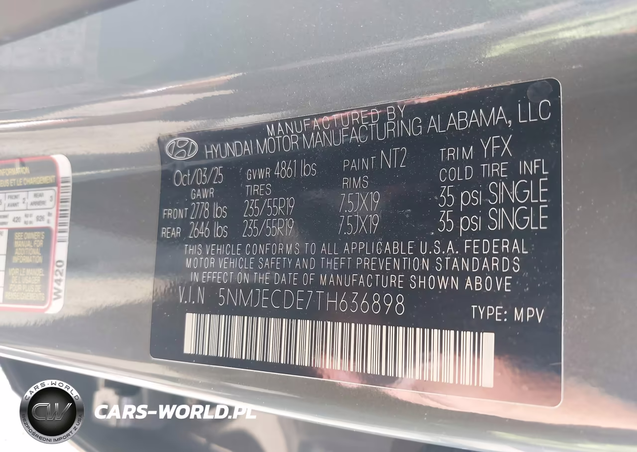 2026 Hyundai Tucson Limited VIN:5NMJECDE7TH636898 - 9