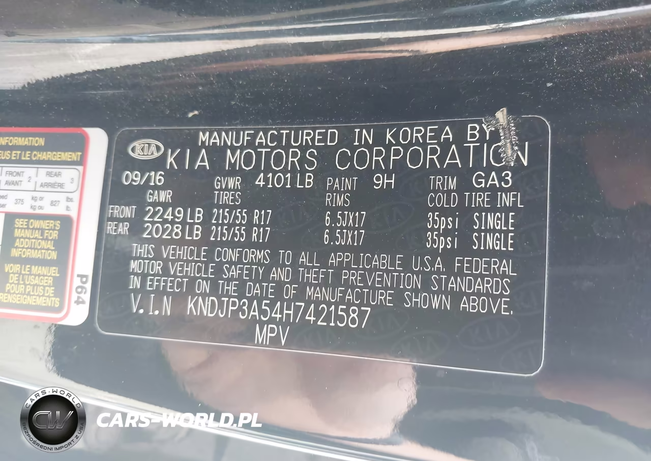 2017 Kia Soul + VIN:KNDJP3A54H7421587 - 9