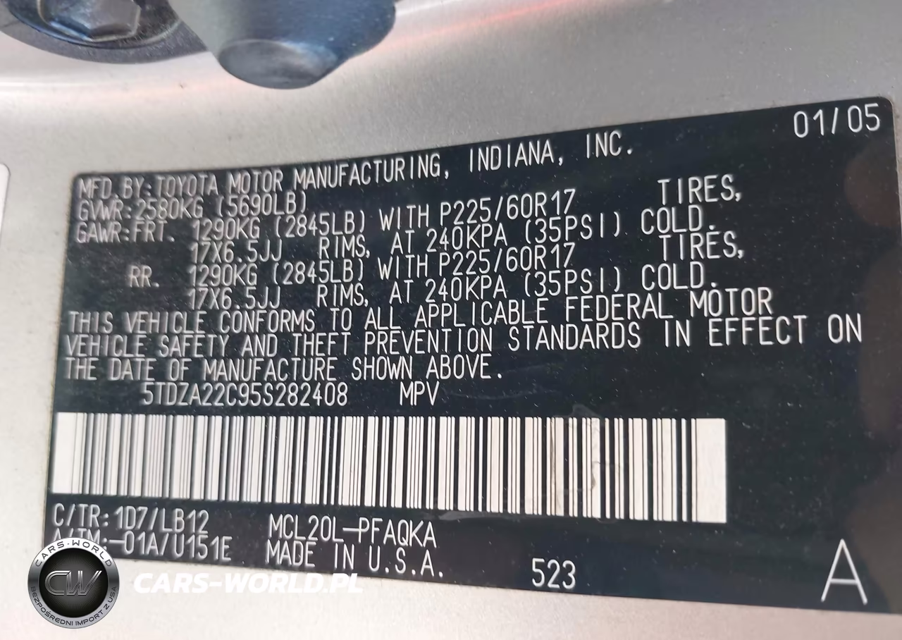 2005 Toyota Sienna Xle VIN:5TDZA22C95S282408 - 9