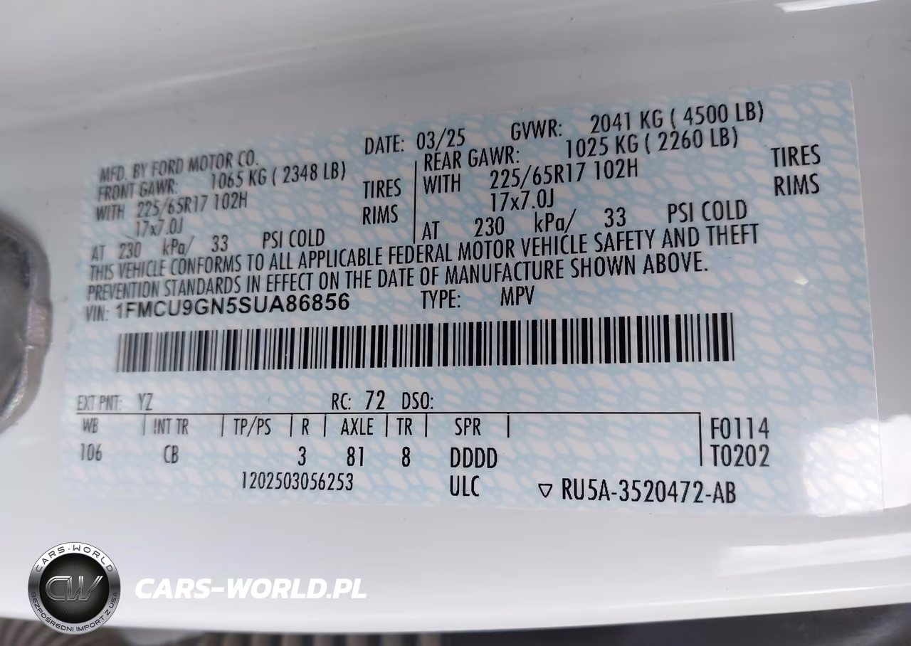 2025 Ford Escape Active VIN:1FMCU9GN5SUA86856 - 9