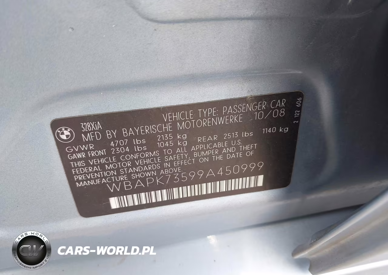 2009 BMW 328I xDrive VIN:WBAPK73599A450999 - 9