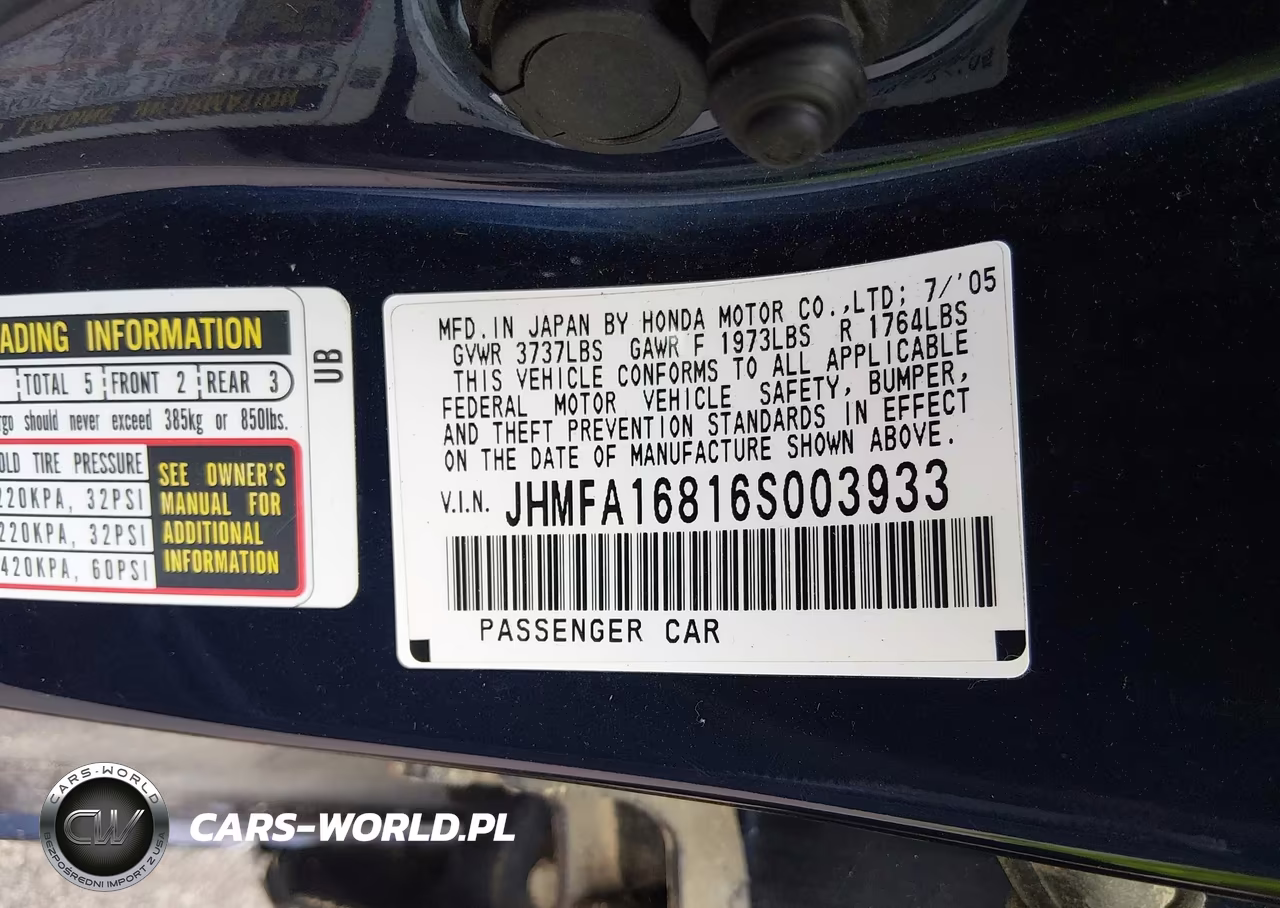 2006 Honda Civic Ex VIN:JHMFA16816S003933 - 9