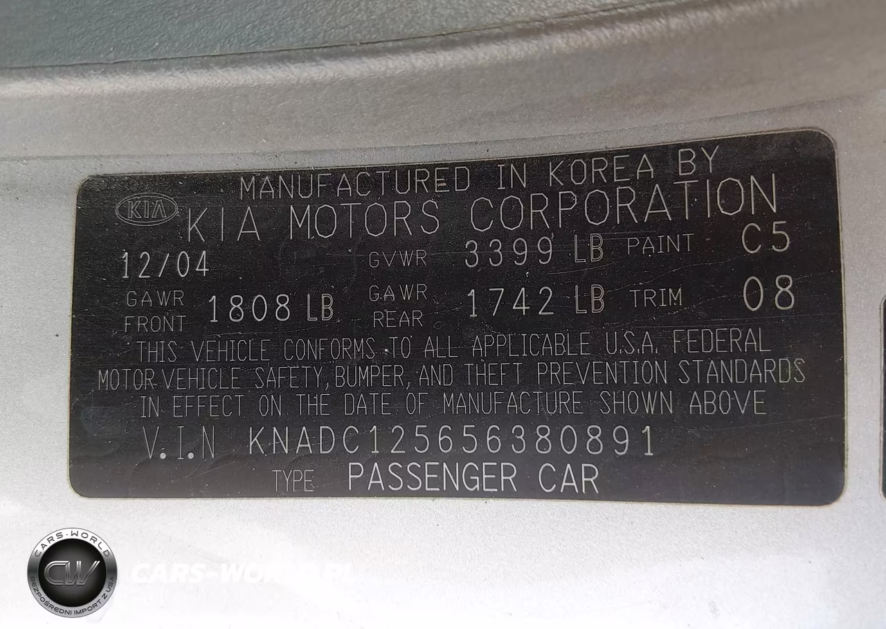 2005 Kia Rio VIN:KNADC125656380891 - 9