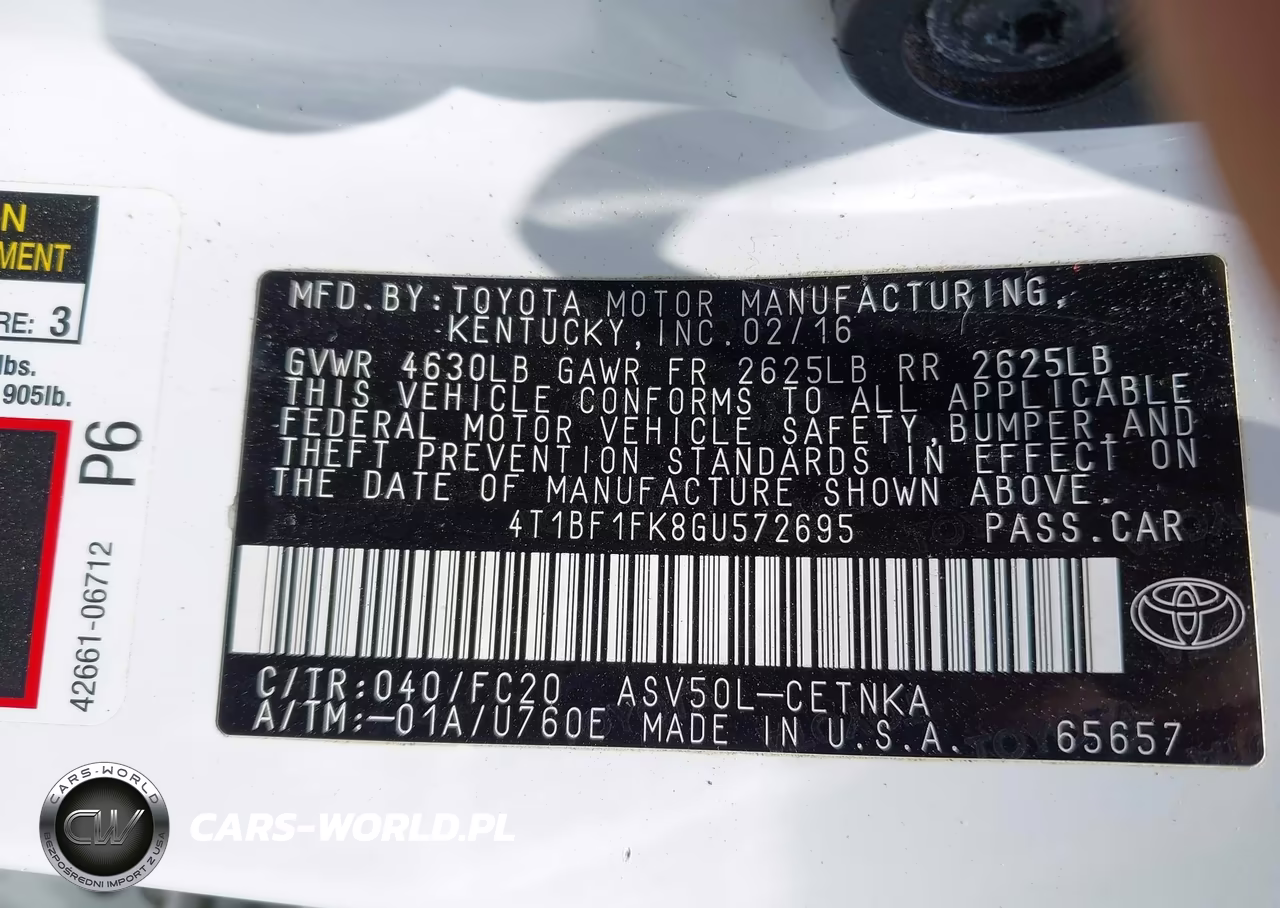 2016 Toyota Camry Le VIN:4T1BF1FK8GU572695 - 9