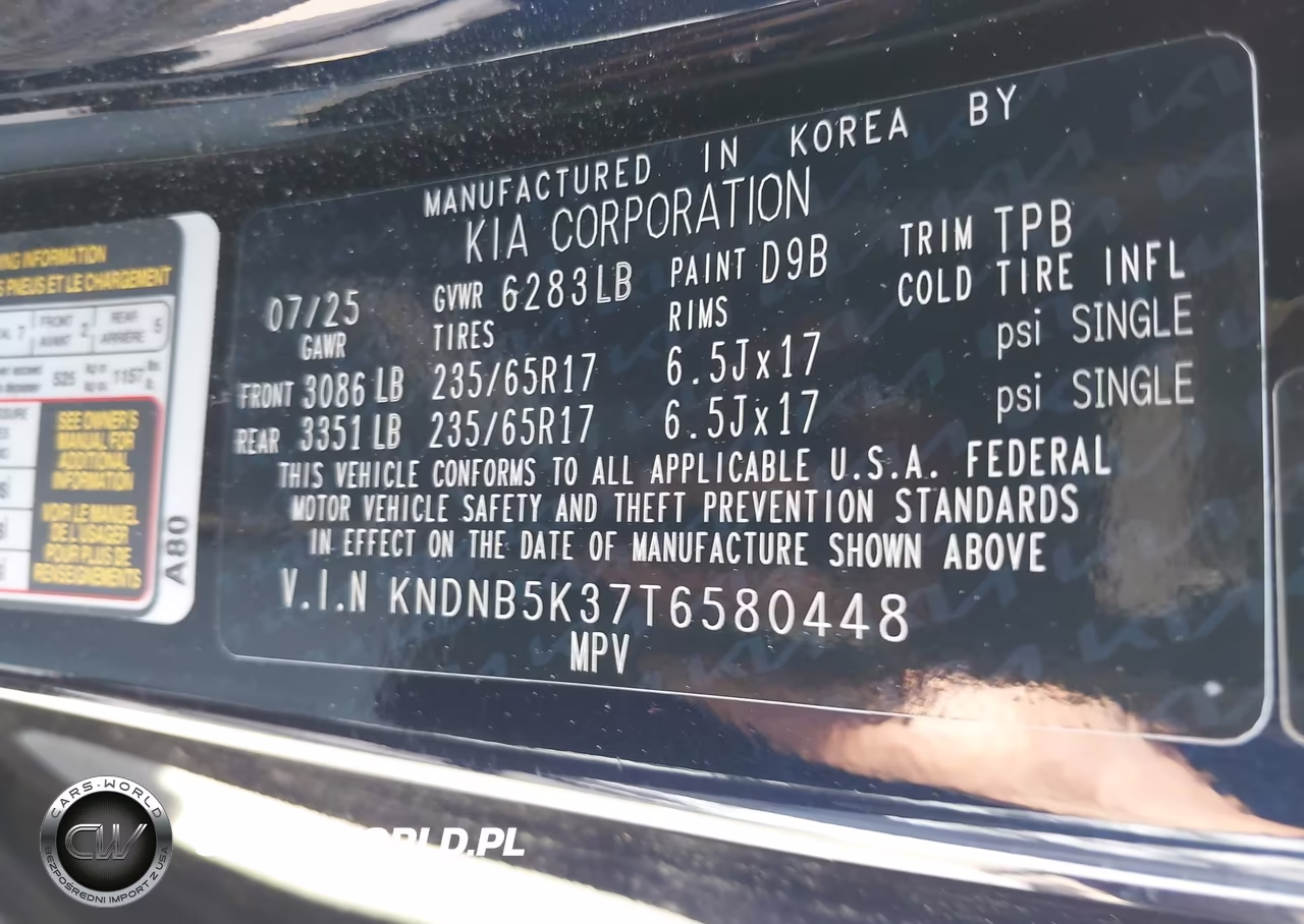 2026 Kia Carnival Mpv Lx VIN:KNDNB5K37T6580448 - 9