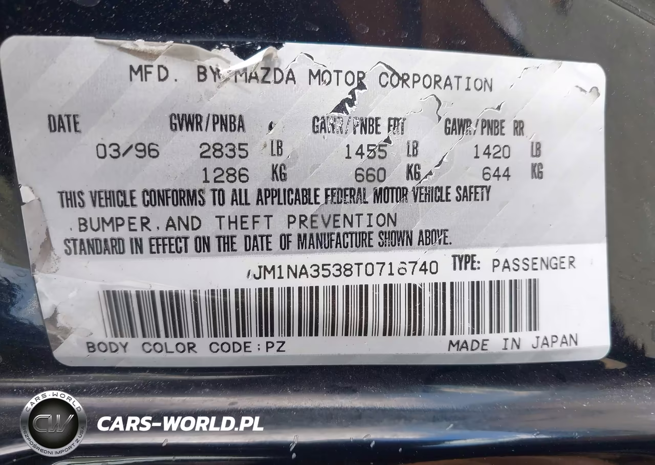 1996 Mazda Mx-5 Miata VIN:JM1NA3538T0716740 - 9