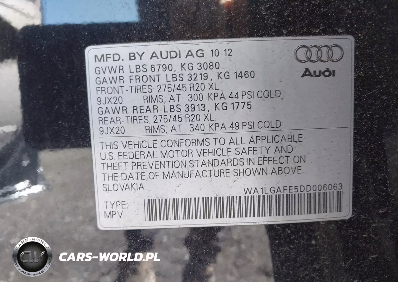 2013 Audi Q7 3.0T Premium VIN:WA1LGAFE5DD006063 - 9
