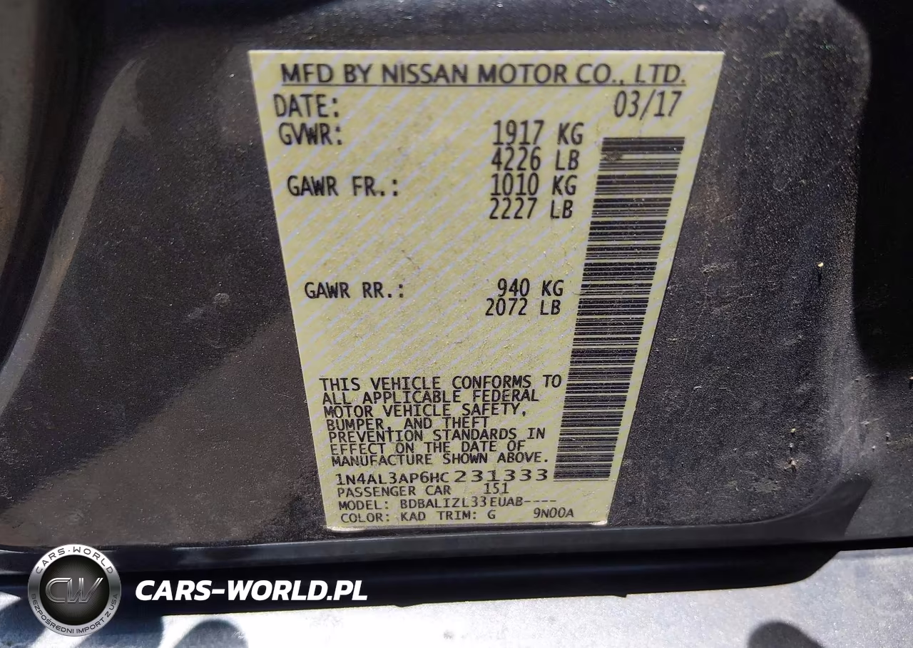 2017 Nissan Altima 2.5 Sv VIN:1N4AL3AP6HC231333 - 9