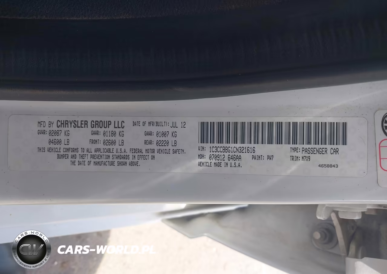 2012 Chrysler 200 Touring VIN:1C3CCBBG1CN321616 - 9