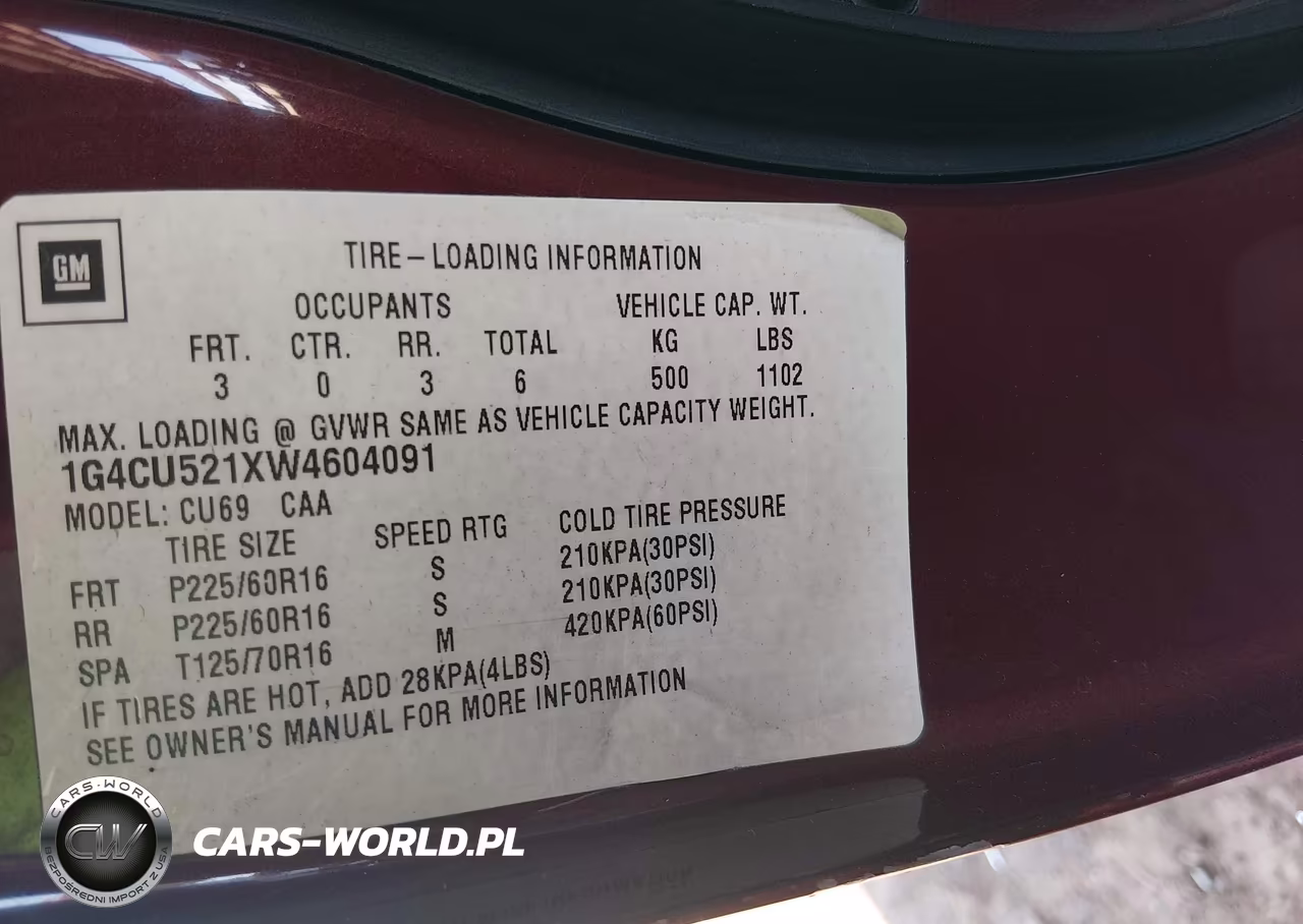 1998 Buick Park Avenue Ultra VIN:1G4CU521XW4604091 - 9