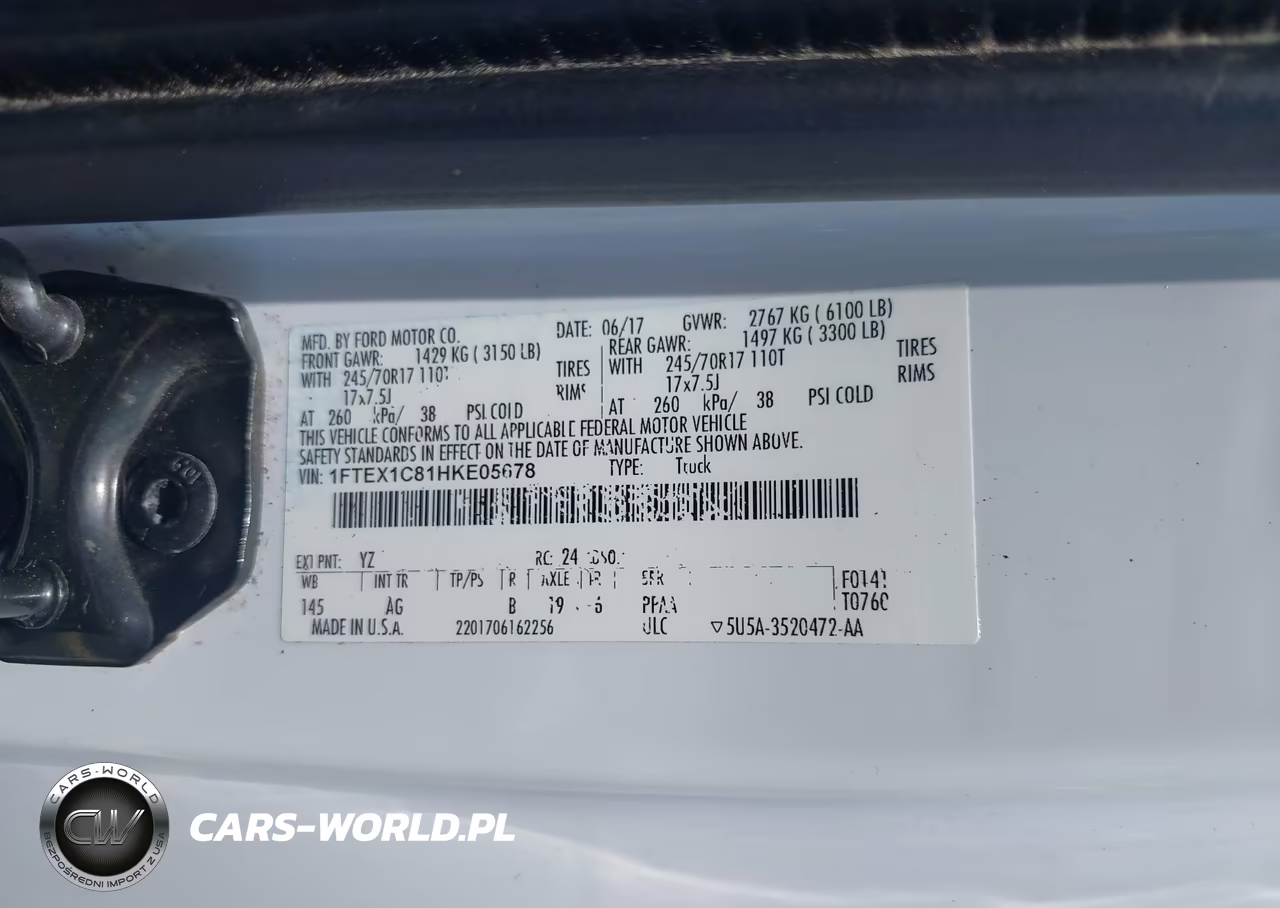 2017 Ford F-150 Xl VIN:1FTEX1C81HKE05678 - 9