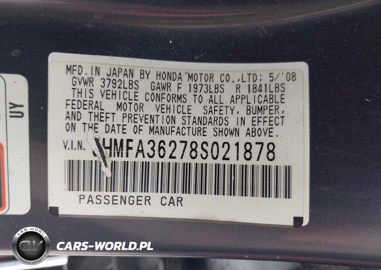 2008 Honda Civic Hybrid VIN:JHMFA36278S021878 - 9
