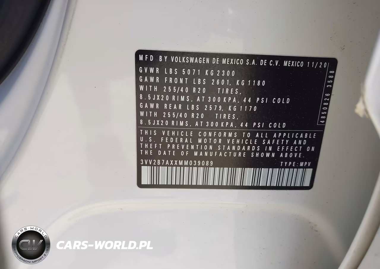 2021 Volkswagen Tiguan 2.0T Se-2.0T Se R-Line Black-2.0T Sel VIN:3VV2B7AXXMM039089 - 9