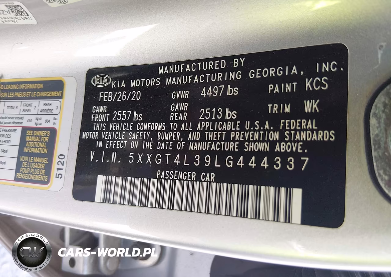 2020 Kia Optima Lx VIN:5XXGT4L39LG444337 - 9