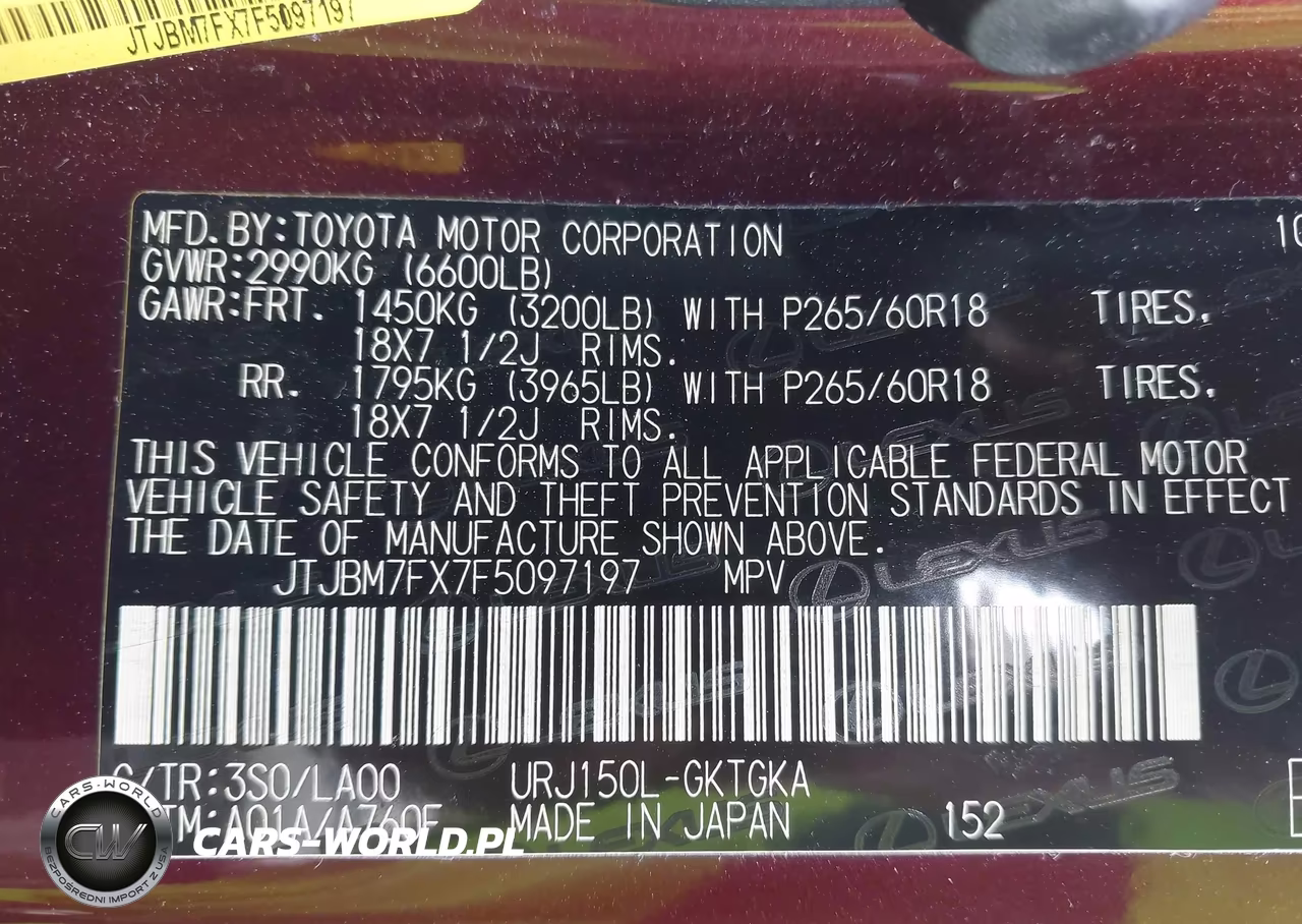 2015 Lexus Gx 460 VIN:JTJBM7FX7F5097197 - 9
