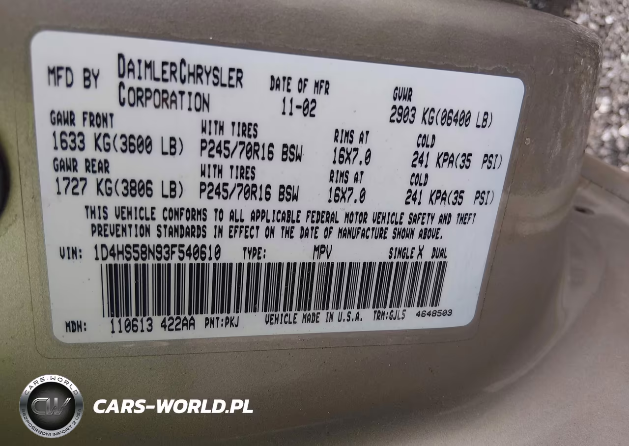 2003 Dodge Durango Slt Plus VIN:1D4HS58N93F540610 - 9