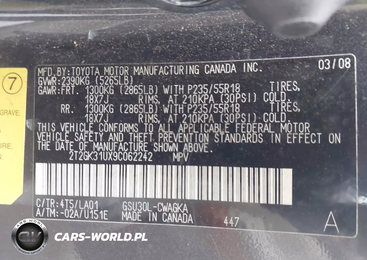 2009 Lexus Rx 350 VIN:2T2GK31UX9C062242 - 9