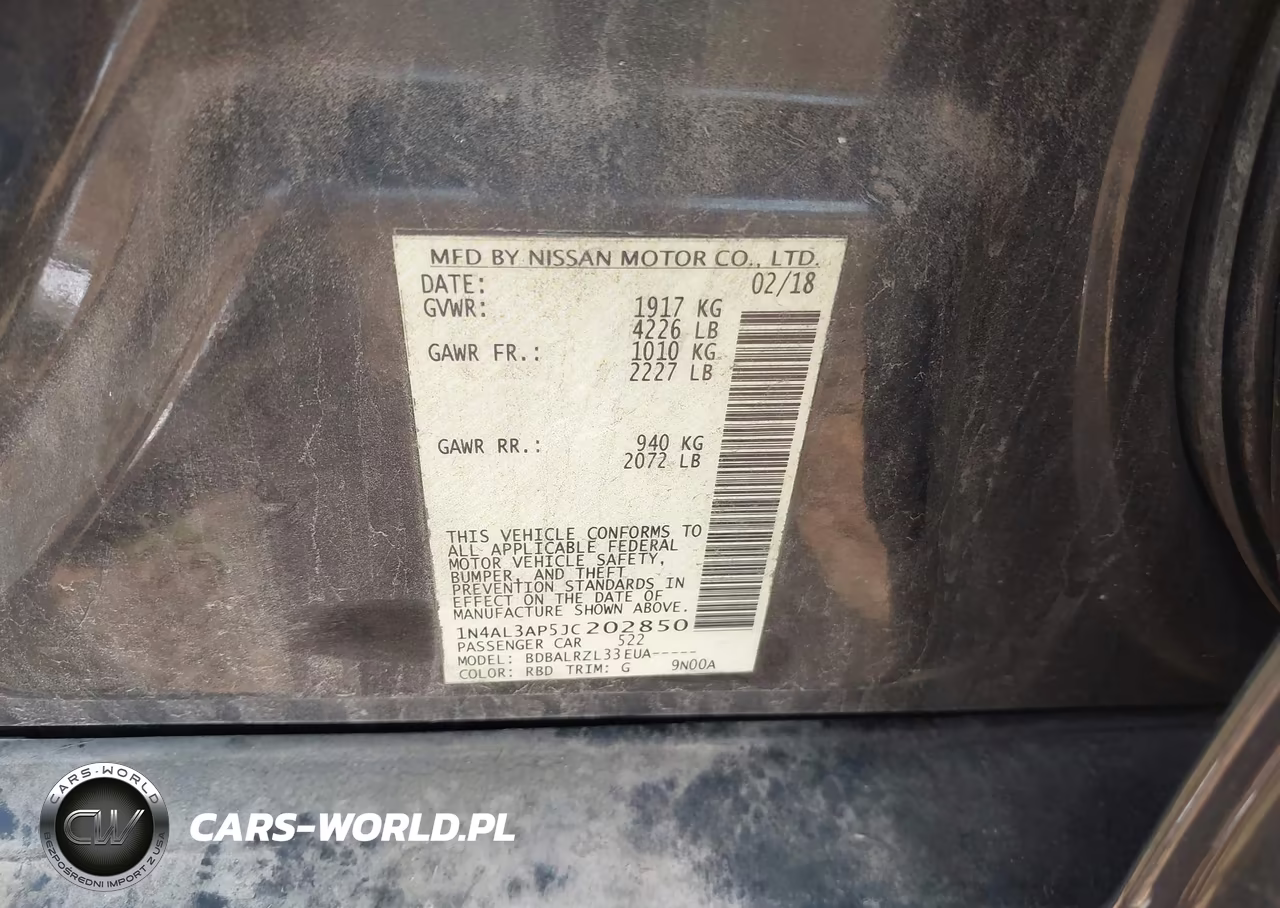 2018 Nissan Altima 2.5 Sl VIN:1N4AL3AP5JC202850 - 9