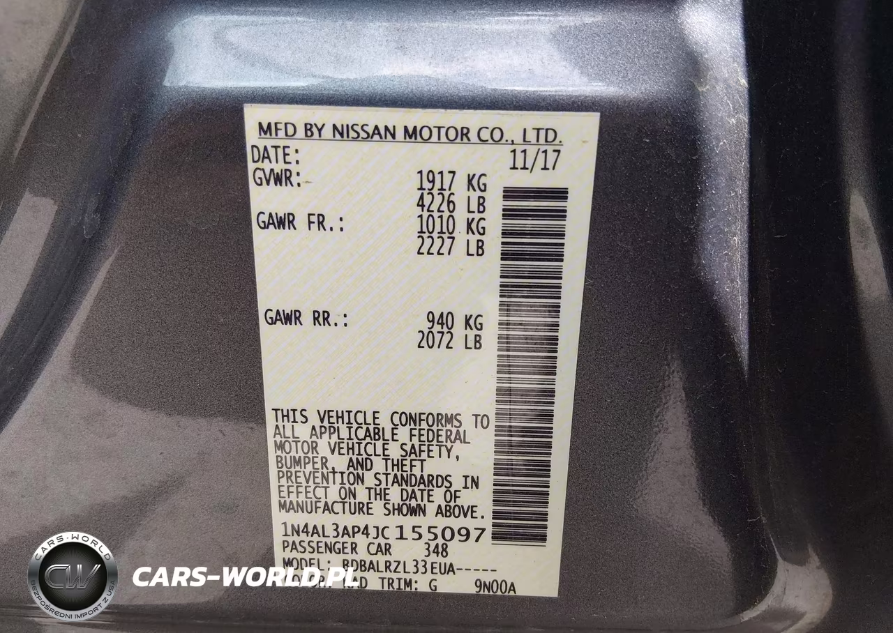 2018 Nissan Altima 2.5 Sl VIN:1N4AL3AP4JC155097 - 9