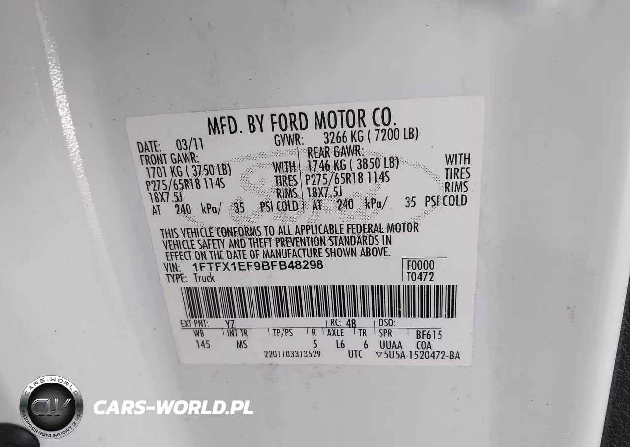 2011 Ford F-150 Xlt VIN:1FTFX1EF9BFB48298 - 9