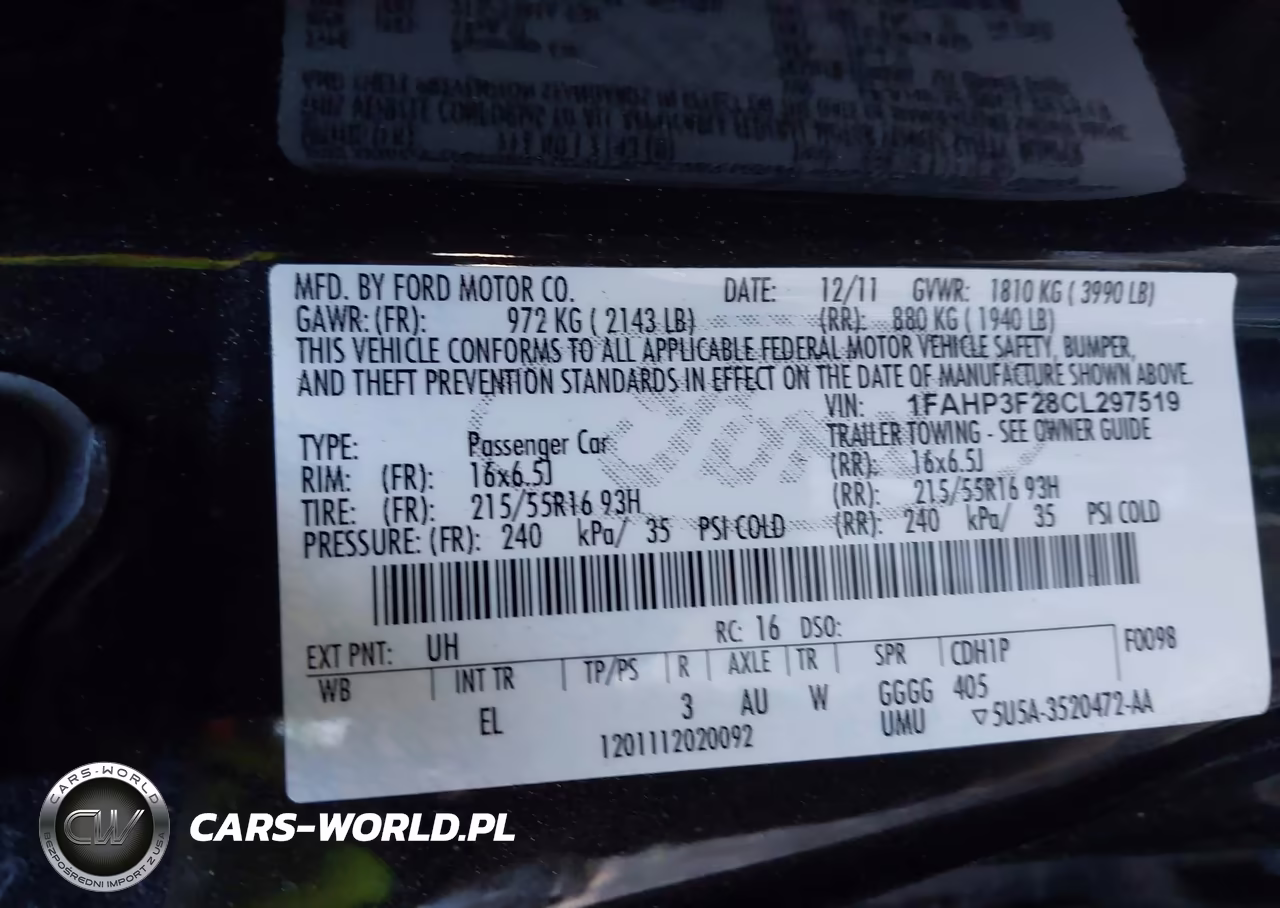 2012 Ford Focus Se VIN:1FAHP3F28CL297519 - 9