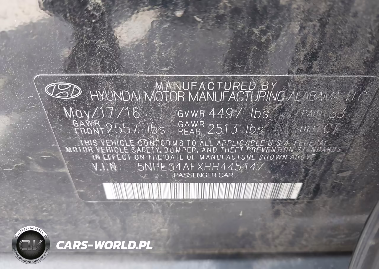 2017 Hyundai Sonata Sport VIN:5NPE34AFXHH445447 - 9
