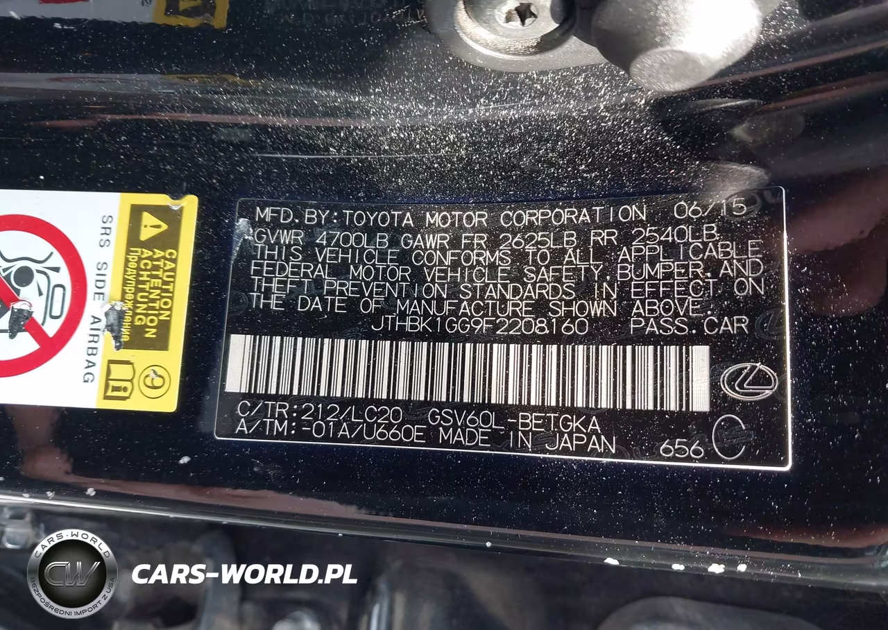 2015 Lexus Es 350 VIN:JTHBK1GG9F2208160 - 9