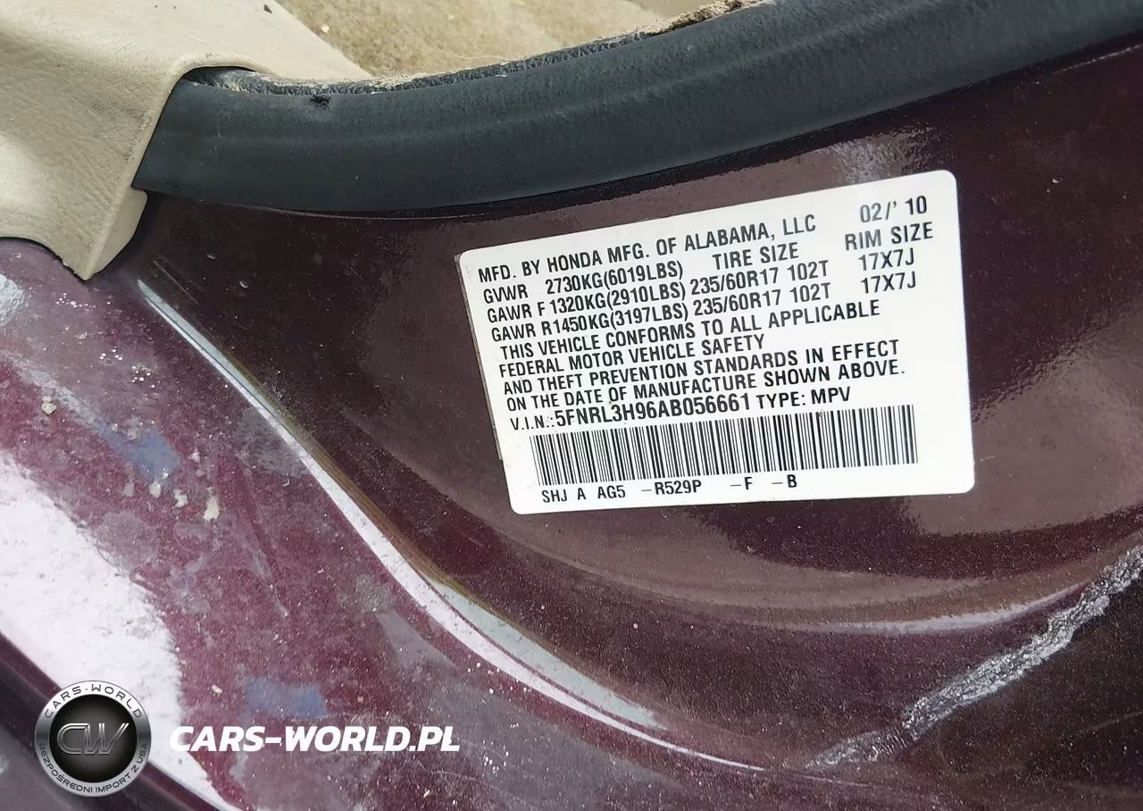 2010 Honda Odyssey Touring VIN:5FNRL3H96AB056661 - 9