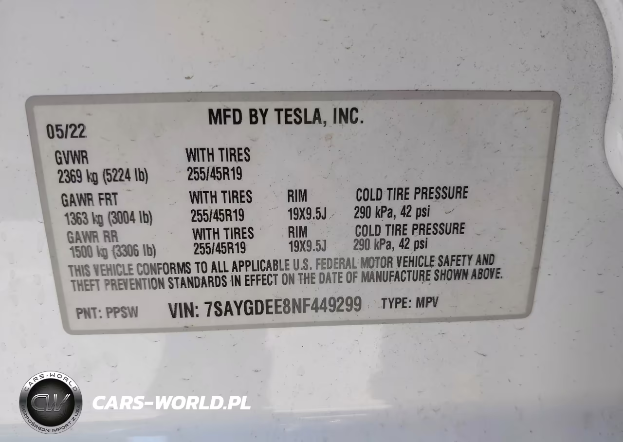 2022 Tesla Model Y Long Range Dual Motor All-Wheel Drive VIN:7SAYGDEE8NF449299 - 9