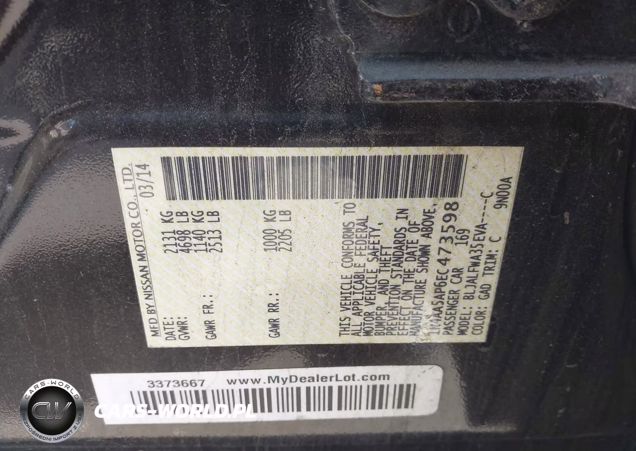 2014 Nissan Maxima 3.5 Sv VIN:1N4AA5AP6EC473598 - 9