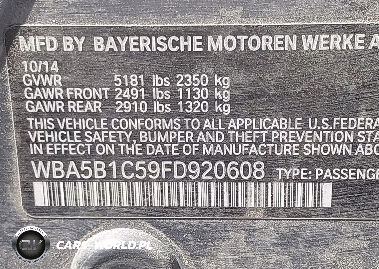 2015 BMW 535I VIN:WBA5B1C59FD920608 - 9
