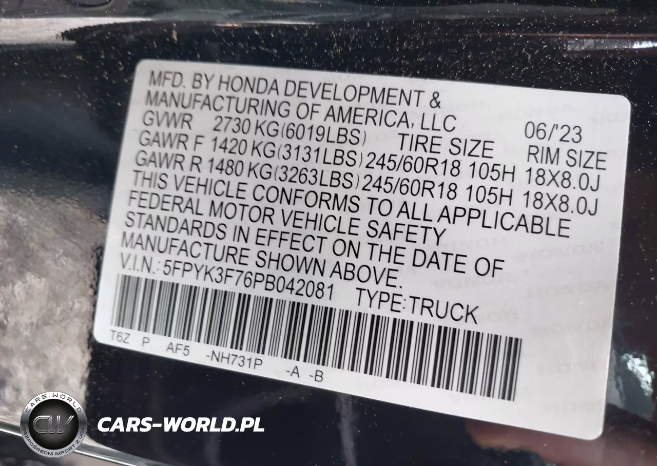 2023 Honda Ridgeline Rtl-E VIN:5FPYK3F76PB042081 - 9